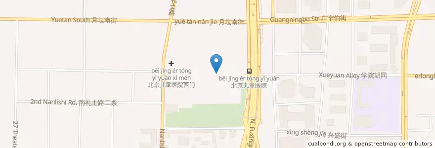 Mapa de ubicacion de 北京新世纪儿童医院 en China, Beijing, Hebei, Xicheng District.