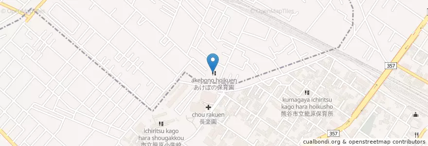 Mapa de ubicacion de あけぼの保育園 en 일본, 사이타마현, 深谷市.