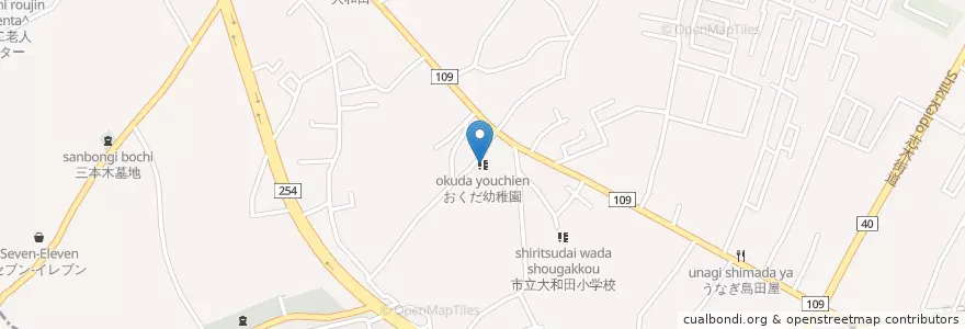 Mapa de ubicacion de おくだ幼稚園 en Jepun, 埼玉県, 新座市.
