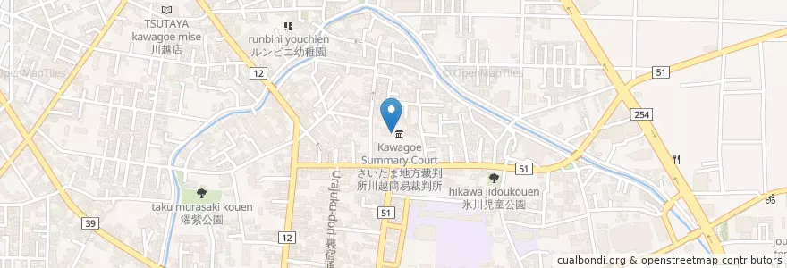 Mapa de ubicacion de さいたま地方検察庁川越区検察庁 en Япония, Сайтама, 川越市.