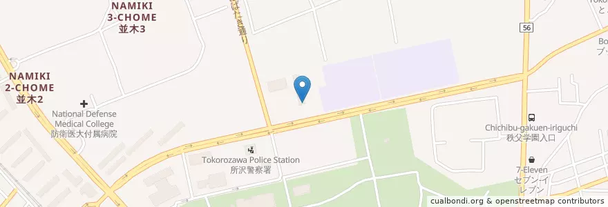 Mapa de ubicacion de さいたま地方検察庁所沢区検察庁 en اليابان, 埼玉県, 所沢市.