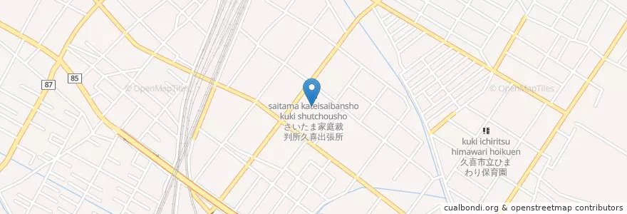 Mapa de ubicacion de さいたま地方裁判所久喜簡易裁判所 en Giappone, Prefettura Di Saitama, 久喜市.