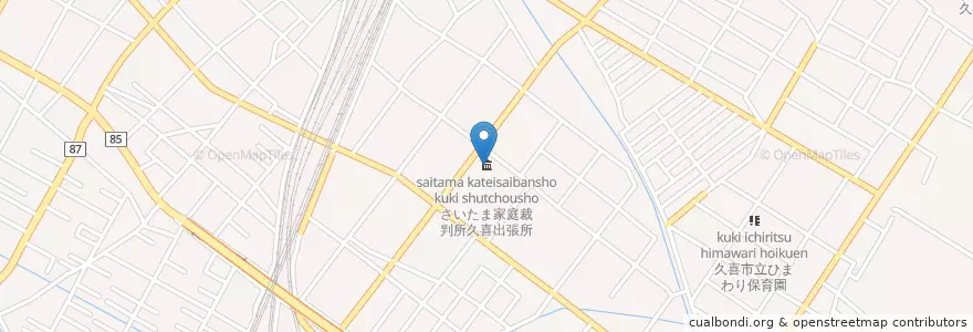 Mapa de ubicacion de さいたま家庭裁判所久喜出張所 en Japon, Préfecture De Saitama, 久喜市.