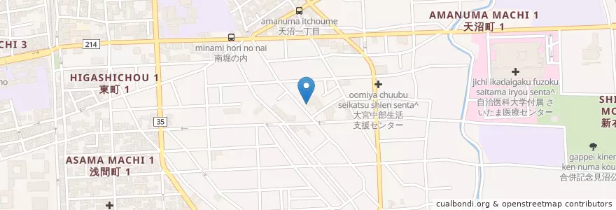Mapa de ubicacion de シニアサポートセンター白菊苑 en 일본, 사이타마현, さいたま市, 大宮区.