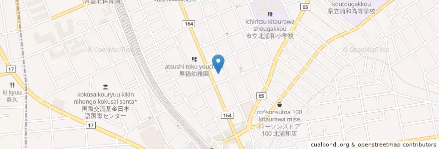 Mapa de ubicacion de さいたま市立北浦和図書館 en 日本, 埼玉县, 埼玉市, 浦和区.