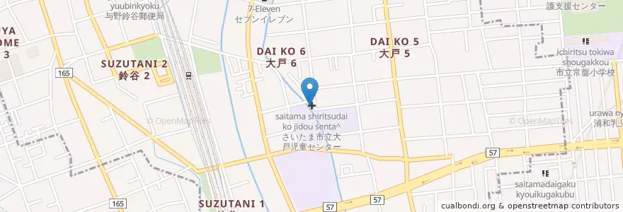 Mapa de ubicacion de さいたま市立大戸児童センター en Japan, Saitama Prefecture, Saitama, Chuo Ward.