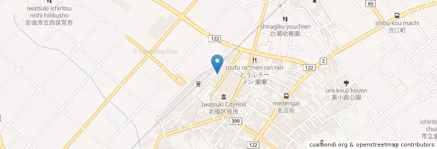 Mapa de ubicacion de さいたま市立岩槻駅東口図書館 en 日本, 埼玉県, さいたま市, 岩槻区.