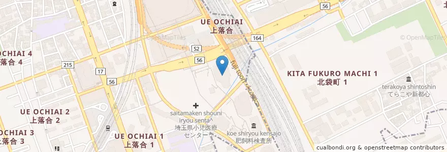 Mapa de ubicacion de さいたま新都心合同庁舎内郵便局 en 日本, 埼玉县, 埼玉市, 中央区, 大宮区.