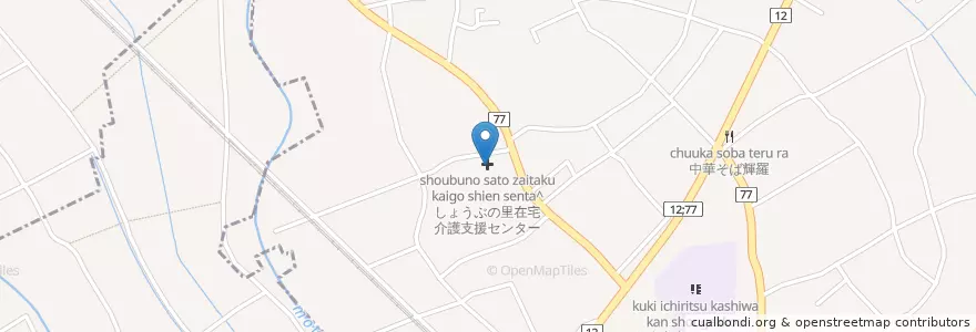 Mapa de ubicacion de しょうぶの里在宅介護支援センター en Japan, Präfektur Saitama, 桶川市, 久喜市.