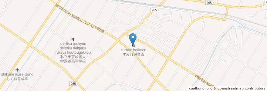 Mapa de ubicacion de すみれ保育園 en Japão, 埼玉県, 深谷市.
