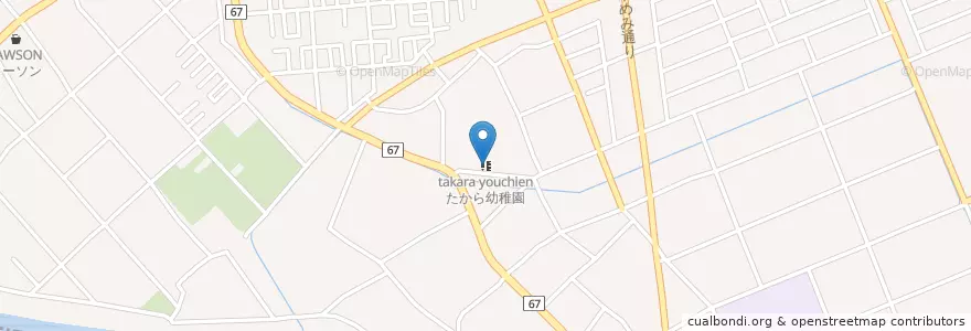 Mapa de ubicacion de たから幼稚園 en Japon, Préfecture De Saitama, 北葛飾郡, 松伏町.