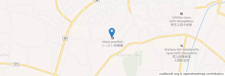 Mapa de ubicacion de にっさい幼稚園 en Japão, 埼玉県, 坂戸市.