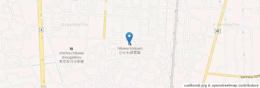 Mapa de ubicacion de ひかわ保育園 en Japonya, 埼玉県, 草加市.