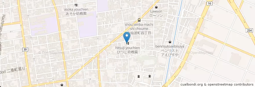 Mapa de ubicacion de ひつじ幼稚園 en اليابان, 埼玉県, 川越市.