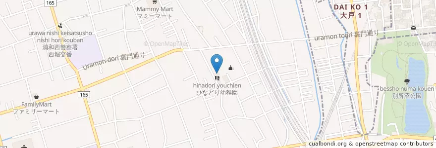 Mapa de ubicacion de ひなどり幼稚園 en 日本, 埼玉県, さいたま市, 桜区.