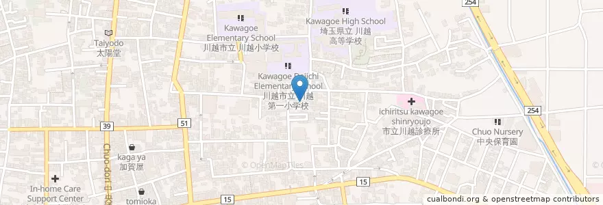 Mapa de ubicacion de ひまわり幼稚園 en اليابان, 埼玉県, 川越市.