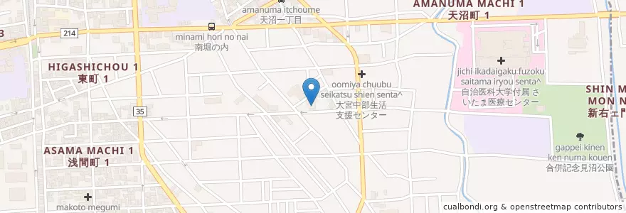 Mapa de ubicacion de ふれあいセンターしらぎく en Japan, Saitama Prefecture, Saitama, Omiya Ward.