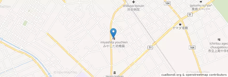 Mapa de ubicacion de みやした幼稚園 en Japão, 埼玉県, 上尾市.
