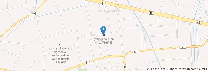 Mapa de ubicacion de やなぎ保育園 en Japan, 埼玉県, 春日部市.