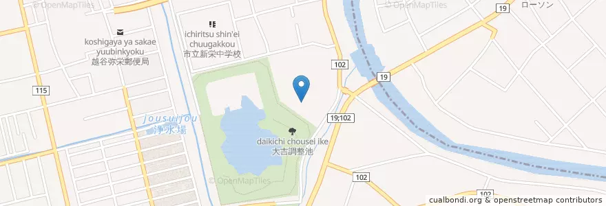 Mapa de ubicacion de キャンベルホーム en 日本, 埼玉县, 越谷市.