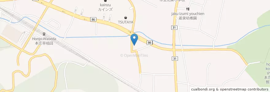 Mapa de ubicacion de ケアハウストマト村 en Japão, 埼玉県, 本庄市.