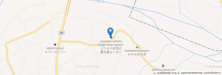 Mapa de ubicacion de ユウネス在宅介護支援センター en Japão, 埼玉県, 大里郡, 寄居町.