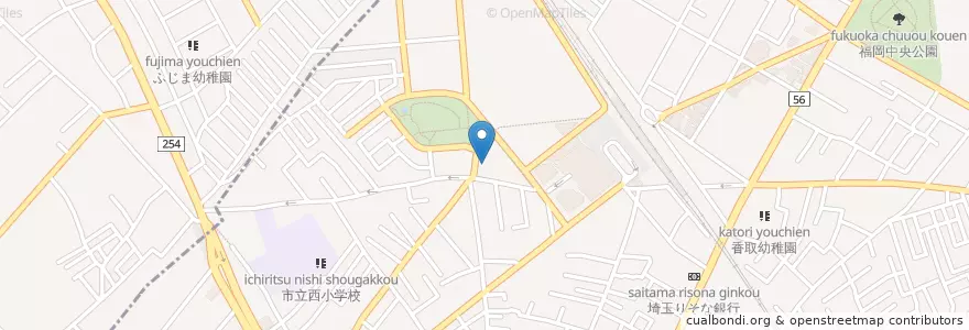 Mapa de ubicacion de 市立霞ヶ丘保育所 en Japão, 埼玉県, ふじみ野市.
