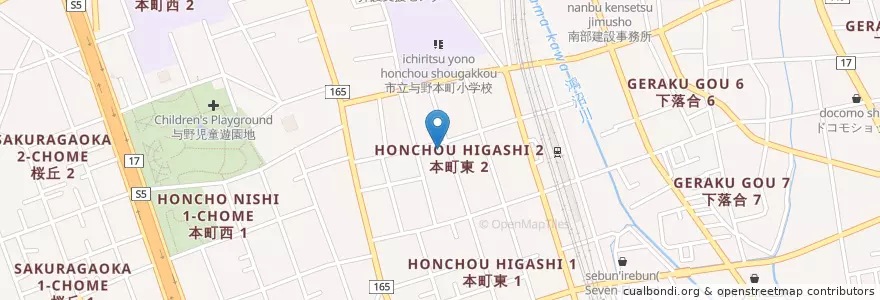 Mapa de ubicacion de 与野本町幼稚園 en اليابان, 埼玉県, さいたま市, 中央区.