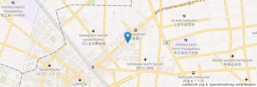 Mapa de ubicacion de 並木保育所 en 日本, 埼玉县, 川口市.