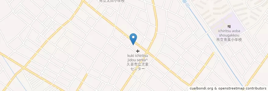 Mapa de ubicacion de 久喜市立図書館 en Japão, 埼玉県, 久喜市.
