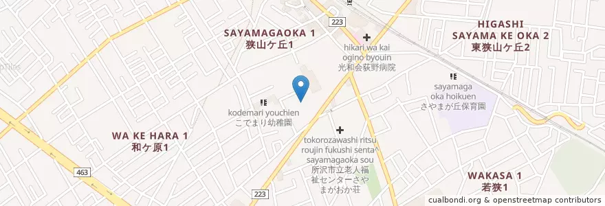 Mapa de ubicacion de 仁栄会所沢緑ケ丘病院 en ژاپن, 埼玉県, 所沢市.