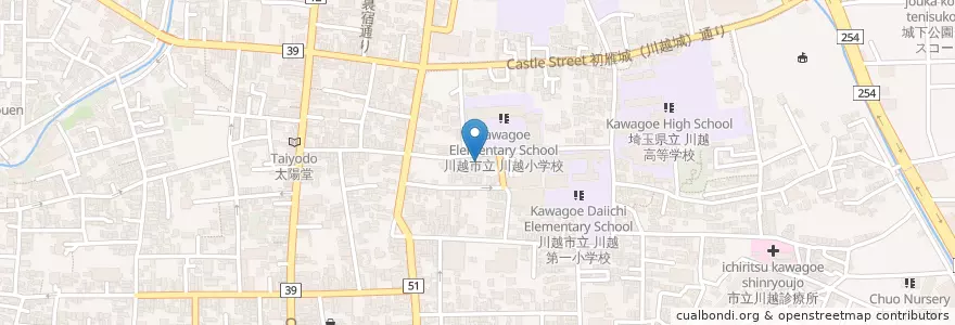 Mapa de ubicacion de 初雁幼稚園 en ژاپن, 埼玉県, 川越市.