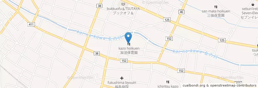 Mapa de ubicacion de 加須保育園 en Japón, Prefectura De Saitama, 加須市.