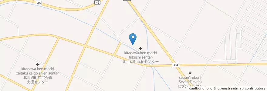 Mapa de ubicacion de 北川辺町福祉センター en Japon, Préfecture De Saitama, Kazo.