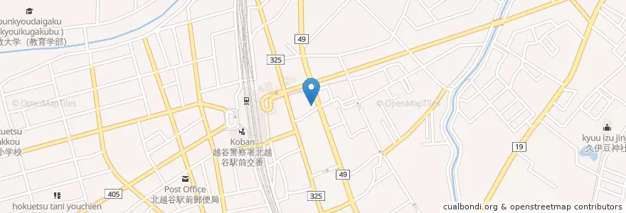 Mapa de ubicacion de 北越谷駅東口郵便局 en Japão, 埼玉県, 越谷市.