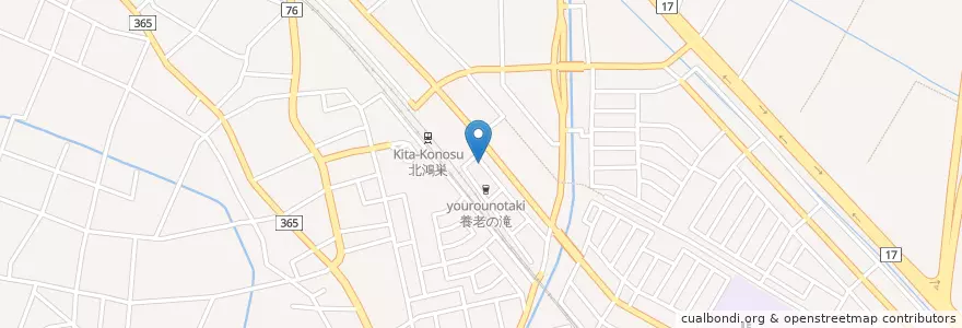 Mapa de ubicacion de 北鴻巣駅前郵便局 en Jepun, 埼玉県, 鴻巣市.