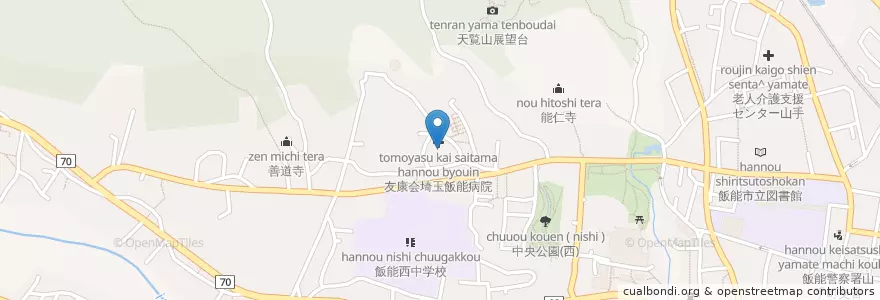 Mapa de ubicacion de 友康会埼玉飯能病院 en 日本, 埼玉県, 飯能市.