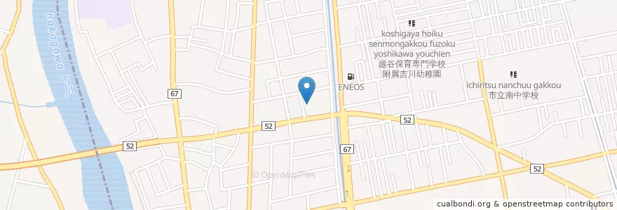 Mapa de ubicacion de 吉川郵便局 en Япония, Сайтама, Йосикава.