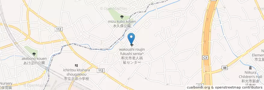 Mapa de ubicacion de 和光市老人福祉センター en 日本, 埼玉県.