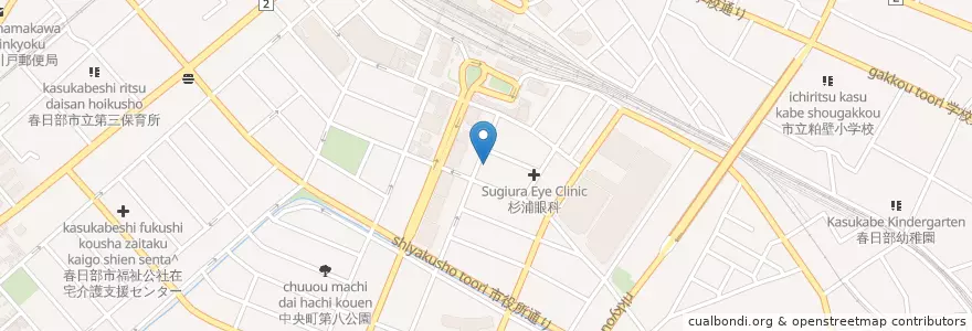 Mapa de ubicacion de 在宅介護支援センターすみれ en 日本, 埼玉県, 春日部市.