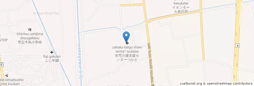 Mapa de ubicacion de 在宅介護支援センターつかさ en Japão, 埼玉県, 春日部市.