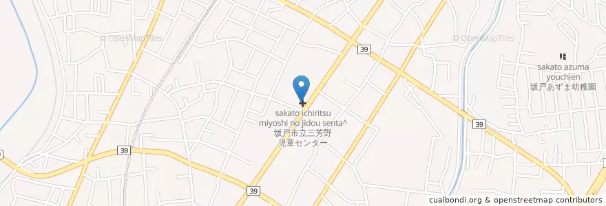 Mapa de ubicacion de 坂戸市立三芳野児童センター en Япония, Сайтама, 坂戸市.