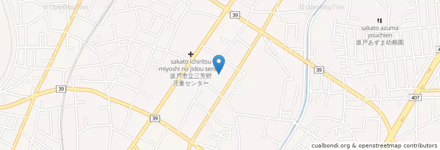 Mapa de ubicacion de 坂戸市立中央図書館 en 일본, 사이타마현, 坂戸市.