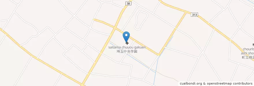 Mapa de ubicacion de 埼玉中央学園 en Japan, Saitama Prefecture, Kazo.