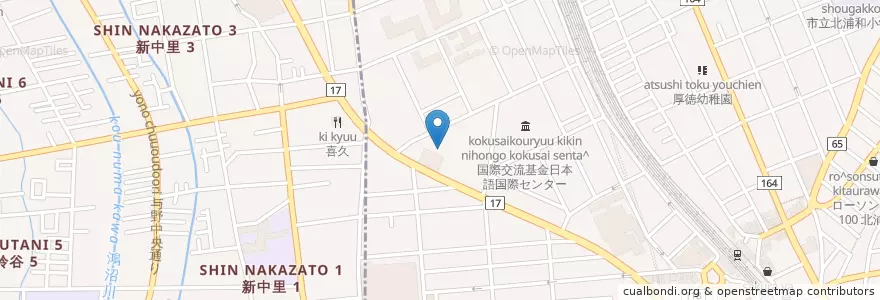 Mapa de ubicacion de 埼玉県さいたま農林振興センター en 日本, 埼玉県, さいたま市, 浦和区.