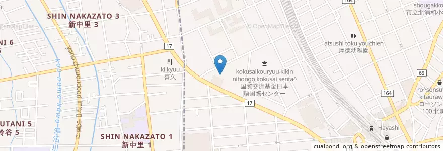 Mapa de ubicacion de 埼玉県中央環境管理事務所 en 日本, 埼玉県, さいたま市, 浦和区.