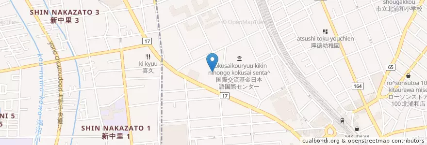 Mapa de ubicacion de 埼玉県浦和県税事務所 en 일본, 사이타마현, さいたま市, 浦和区.