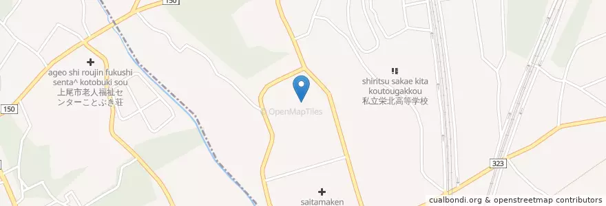 Mapa de ubicacion de 埼玉県立精神医療センター en 일본, 사이타마현, 上尾市.