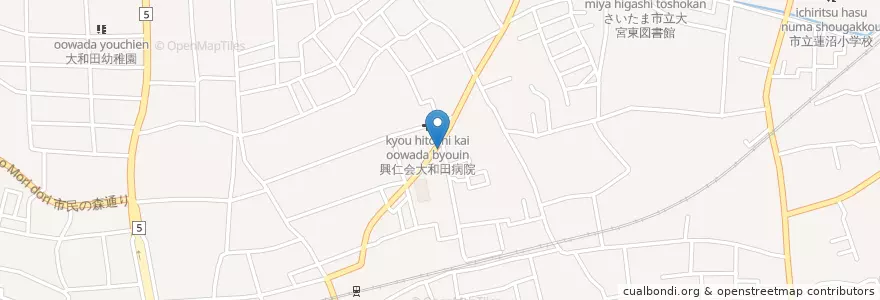 Mapa de ubicacion de 興仁会大宮大和田在宅介護支援センター en 일본, 사이타마현, さいたま市, 見沼区.