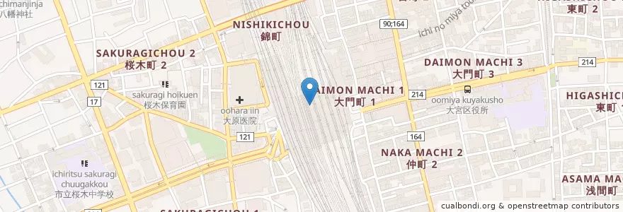 Mapa de ubicacion de 大宮警察署大宮駅西口交番 en Japão, 埼玉県, さいたま市, 大宮区.
